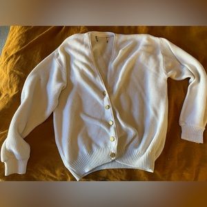 Textured white cardigan